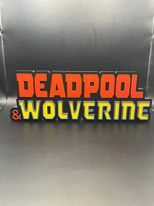 Deadpool & Wolverine Logo Sign Display | 3D Wall Desk Shelf Art - UNRIVAL3D