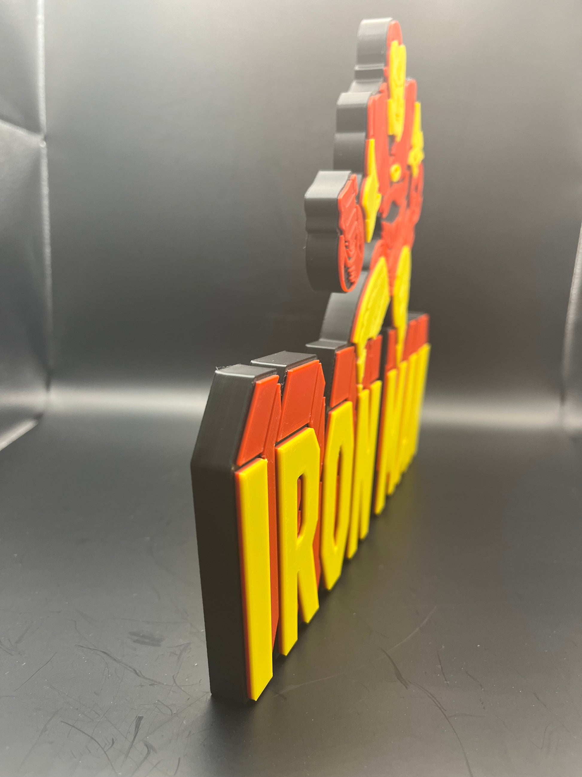 Iron Man Logo Sign Display | 3D Wall Desk Shelf Art - UNRIVAL3D