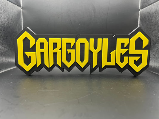 Gargoyles Logo Sign Display | 3D Wall Desk Shelf Art