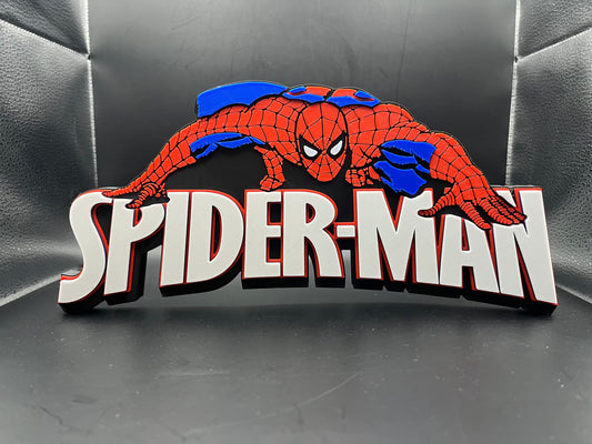 Spider-Man Logo Sign Display | 3D Wall Desk Shelf Art