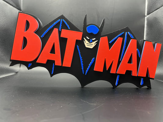 Batman 1940 Comic Logo Sign Display | 3D Wall Desk Shelf Art - UNRIVAL3D