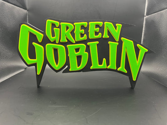 Green Goblin Logo Sign Display | 3D Wall Desk Shelf Art