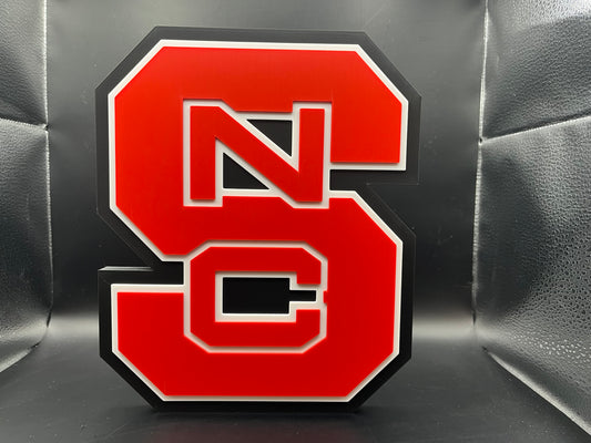 North Carolina State Wolfpack Logo Sign Display | 3D Wall Desk Shelf Art - UNRIVAL3D