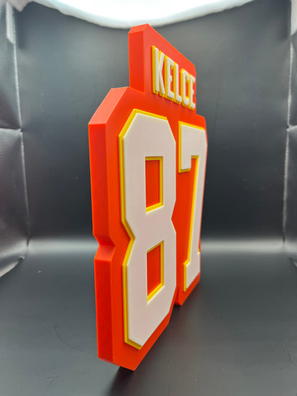 Travis Kelce 87 Logo Sign Display | 3D Wall Desk Shelf Art - UNRIVAL3D