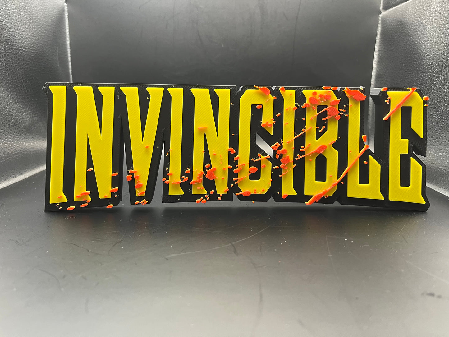 Invincible Bloody Logo Sign Display | 3D Wall Desk Shelf Art - UNRIVAL3D