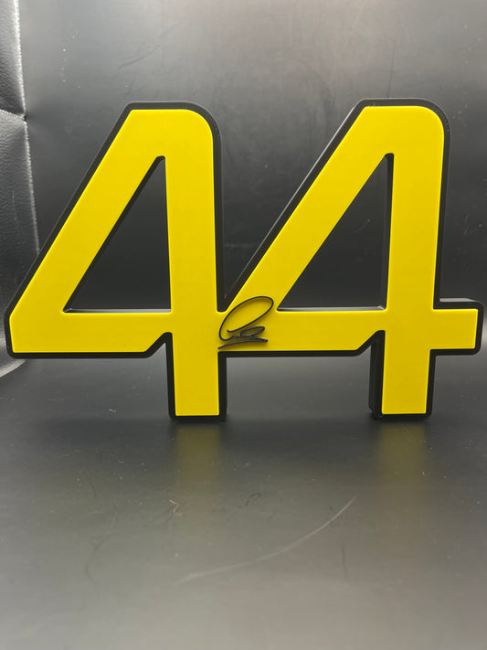 Lewis Hamilton 44 Logo Sign Display | 3D Wall Desk Shelf Art - UNRIVAL3D