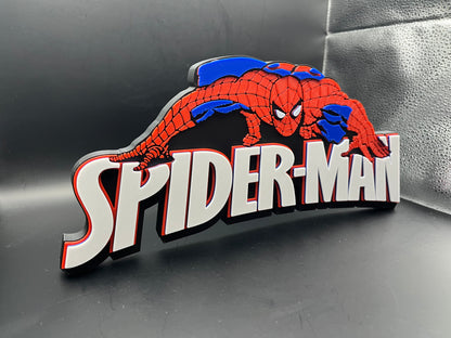 Spider-Man Logo Sign Display | 3D Wall Desk Shelf Art