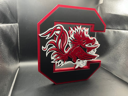 South Carolina Gamecocks Logo Sign Display | 3D Wall Desk Shelf Art - UNRIVAL3D