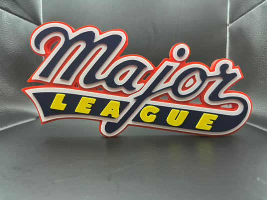 Major League Movie Logo Sign Display | 3D Wall Desk Shelf Art