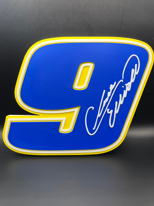 Chase Elliott 9 Logo Sign Display | 3D Wall Desk Shelf Art - UNRIVAL3D