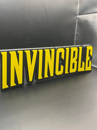 Invincible Logo Sign Display | 3D Wall Desk Shelf Art - UNRIVAL3D