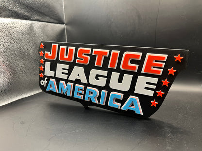 Justice League of America Logo Sign Display | 3D Wall Desk Shelf Art - UNRIVAL3D