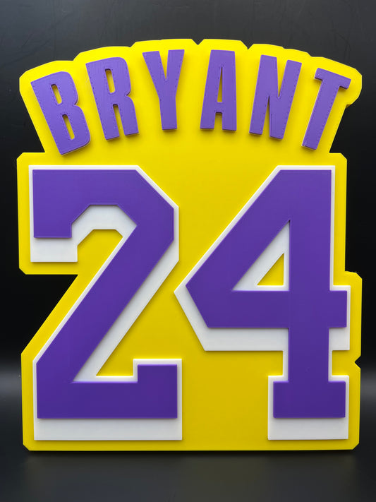 Kobe Bryant 24 Logo Sign Display | 3D Wall Desk Shelf Art - UNRIVAL3D