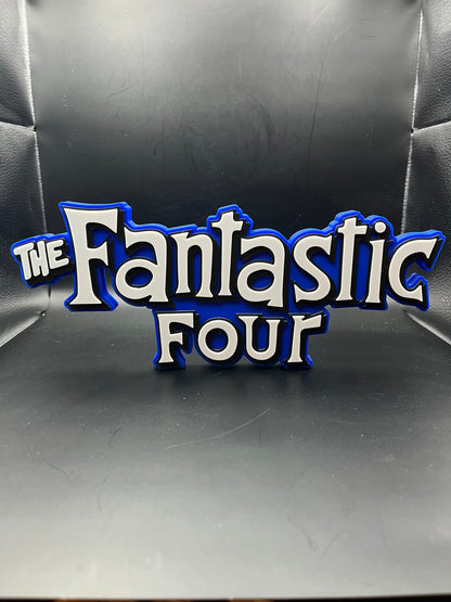 Fantastic Four Logo Sign Display | 3D Wall Desk Shelf Art - UNRIVAL3D