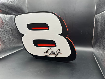 Dale Earnhardt Jr 8 Logo Sign Display | 3D Wall Desk Shelf Art - UNRIVAL3D