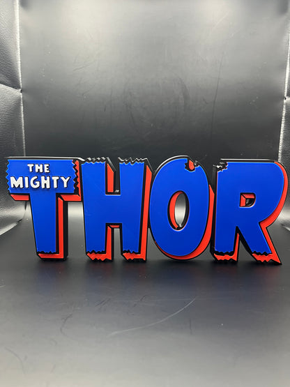 The Mighty Thor Logo Sign Display | 3D Wall Desk Shelf Art - UNRIVAL3D