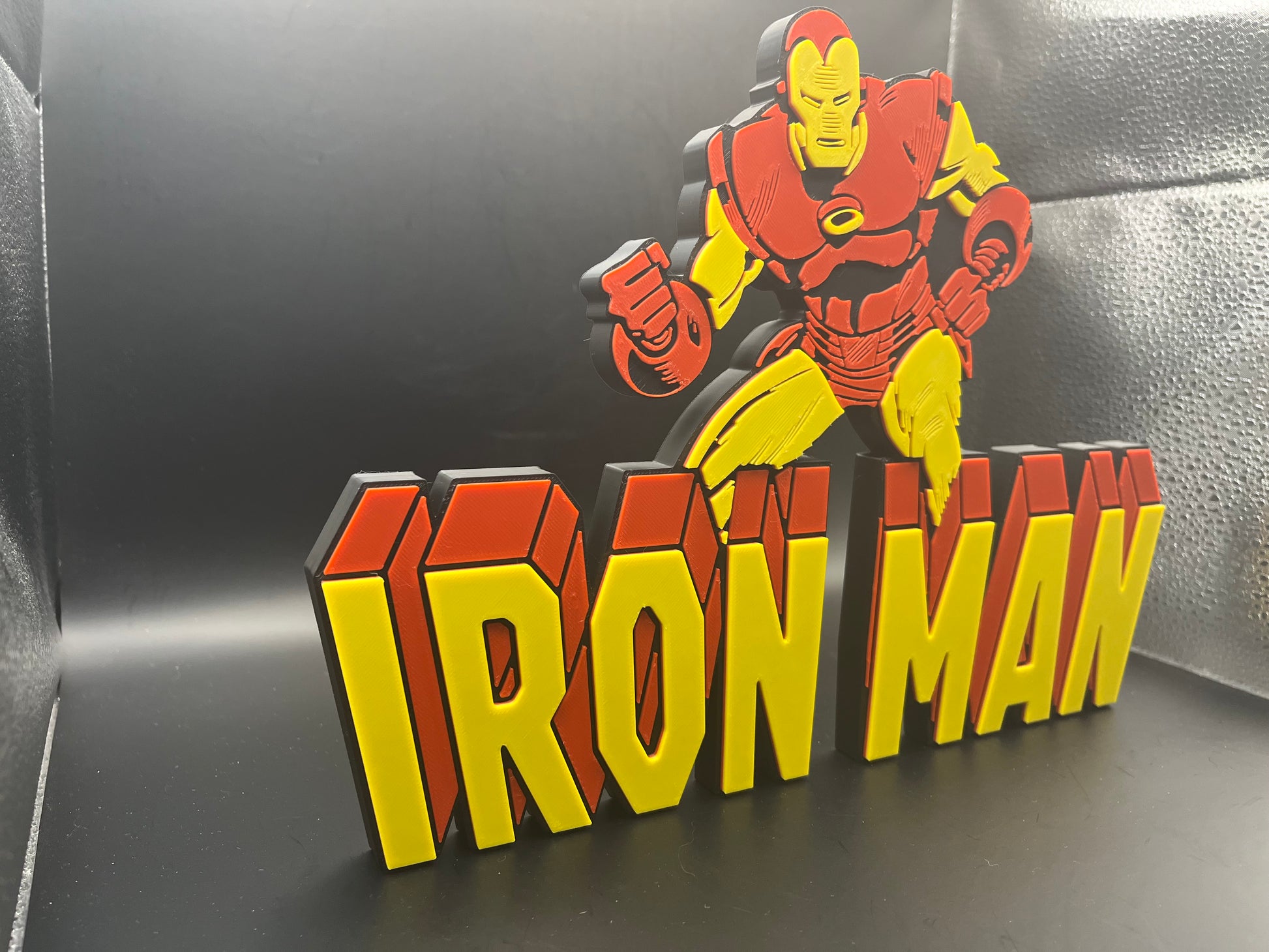 Iron Man Logo Sign Display | 3D Wall Desk Shelf Art - UNRIVAL3D