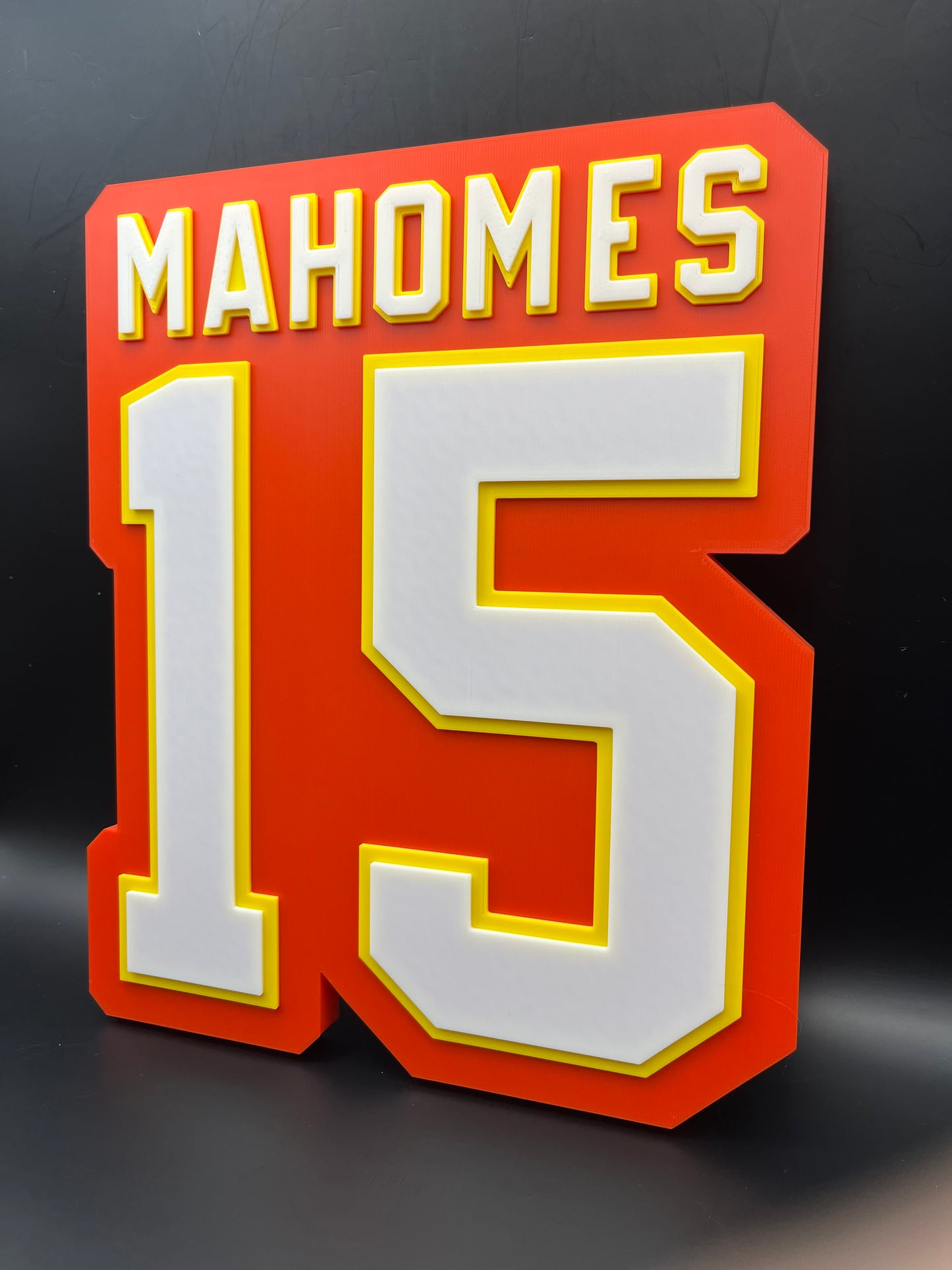 Patrick Mahomes 15 Logo Sign Display | 3D Wall Desk Shelf Art - UNRIVAL3D