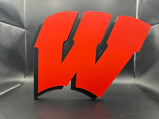 Wisconsin Badgers Logo Sign Display | 3D Wall Desk Shelf Art