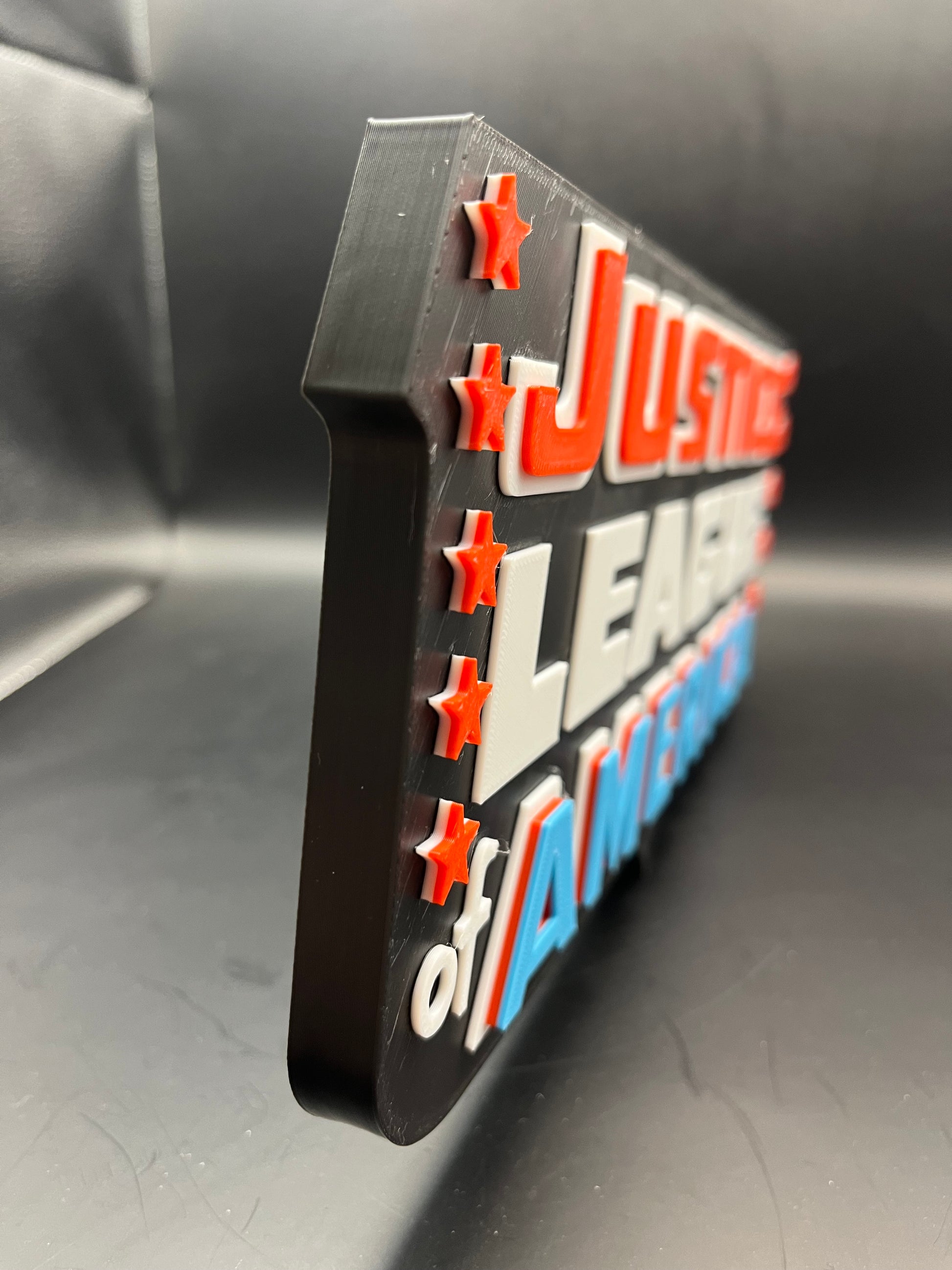 Justice League of America Logo Sign Display | 3D Wall Desk Shelf Art - UNRIVAL3D