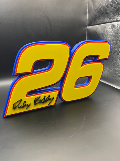 Ricky Bobby 26 Logo Sign Display | 3D Wall Desk Shelf Art - UNRIVAL3D