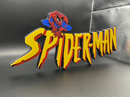 Spider-Man The Animated Series Logo Sign Display | 3D Wall Desk Shelf Art