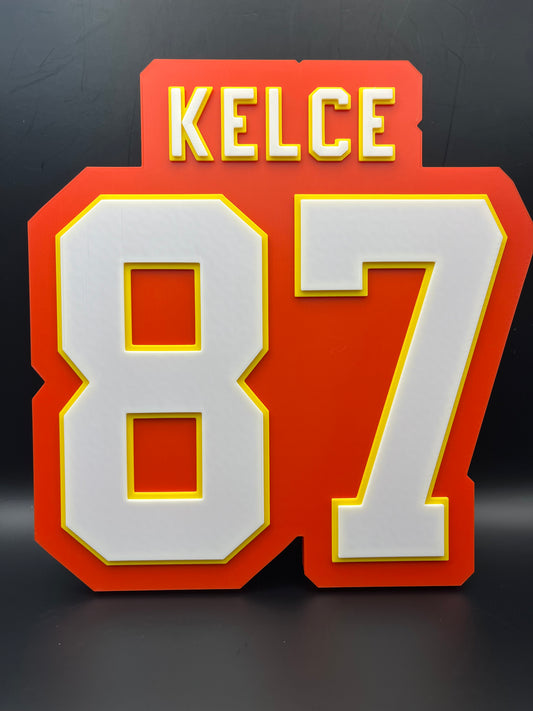 Travis Kelce 87 Logo Sign Display | 3D Wall Desk Shelf Art - UNRIVAL3D