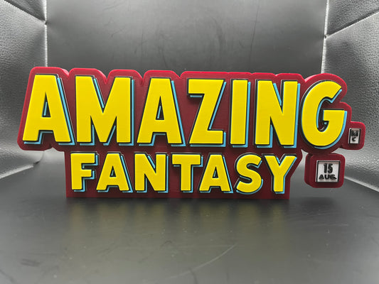 Spider-Man Amazing Fantasy 15 Title Logo Sign Display | 3D Wall Desk Shelf Art - UNRIVAL3D