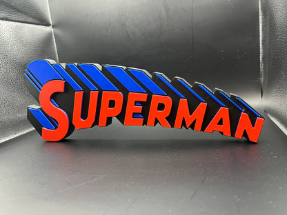 Superman Logo Sign Display | 3D Wall Desk Shelf Art - UNRIVAL3D