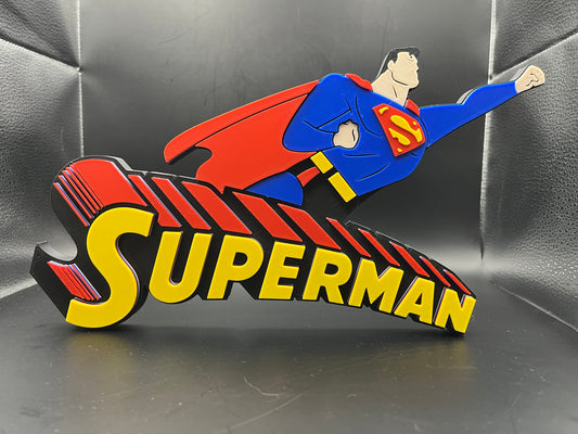 Superman Logo Sign Display | 3D Wall Desk Shelf Art - UNRIVAL3D