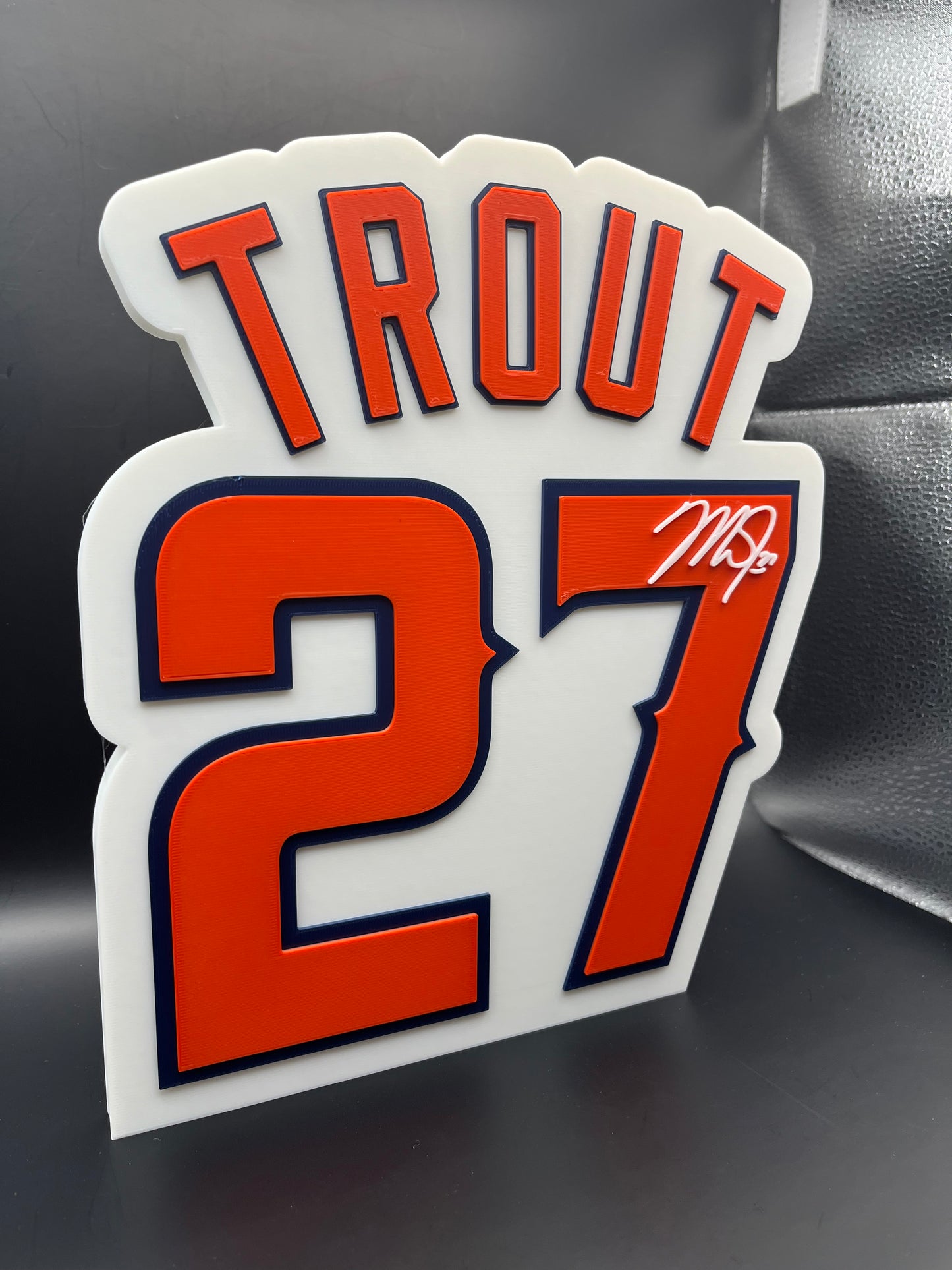 Mike Trout Logo Sign Display | 3D Wall Desk Shelf Art - UNRIVAL3D