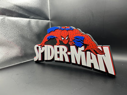 Spider-Man Logo Sign Display | 3D Wall Desk Shelf Art