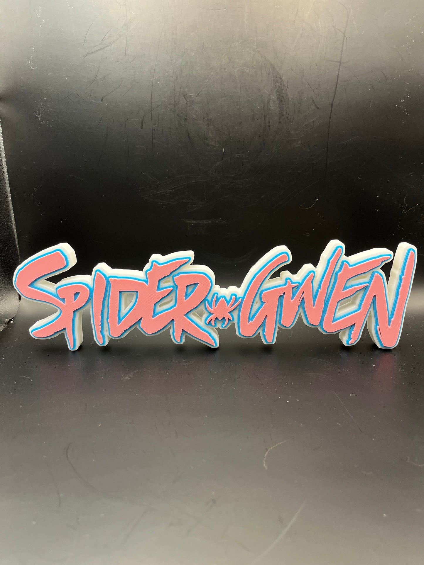 Spider-Gwen Logo Sign Display | 3D Wall Desk Shelf Art - UNRIVAL3D