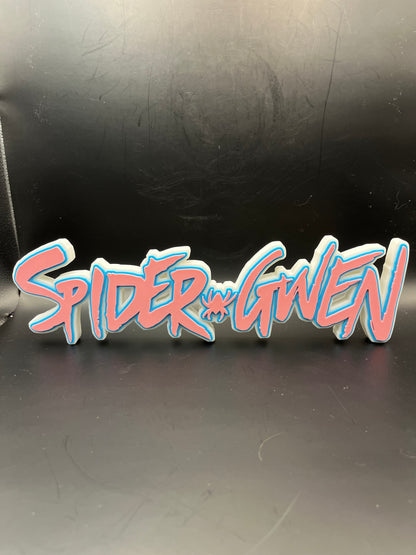 Spider-Gwen Logo Sign Display | 3D Wall Desk Shelf Art - UNRIVAL3D