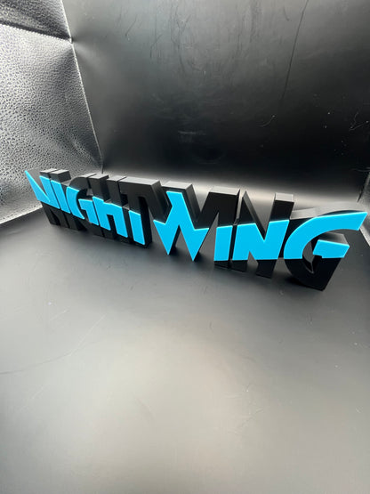 Nightwing Logo Sign Display | 3D Wall Desk Shelf Art - UNRIVAL3D