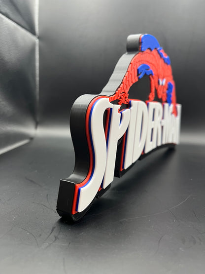 Spider-Man Logo Sign Display | 3D Wall Desk Shelf Art