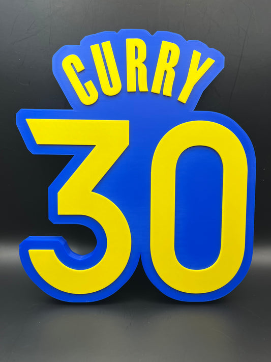 Stephen Curry 30 Logo Sign Display | 3D Wall Desk Shelf Art - UNRIVAL3D