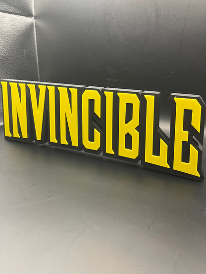 Invincible Logo Sign Display | 3D Wall Desk Shelf Art - UNRIVAL3D