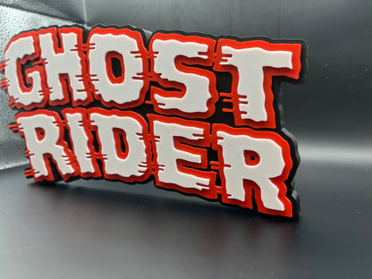 Ghost Rider Logo Sign Display | 3D Wall Desk Shelf Art - UNRIVAL3D