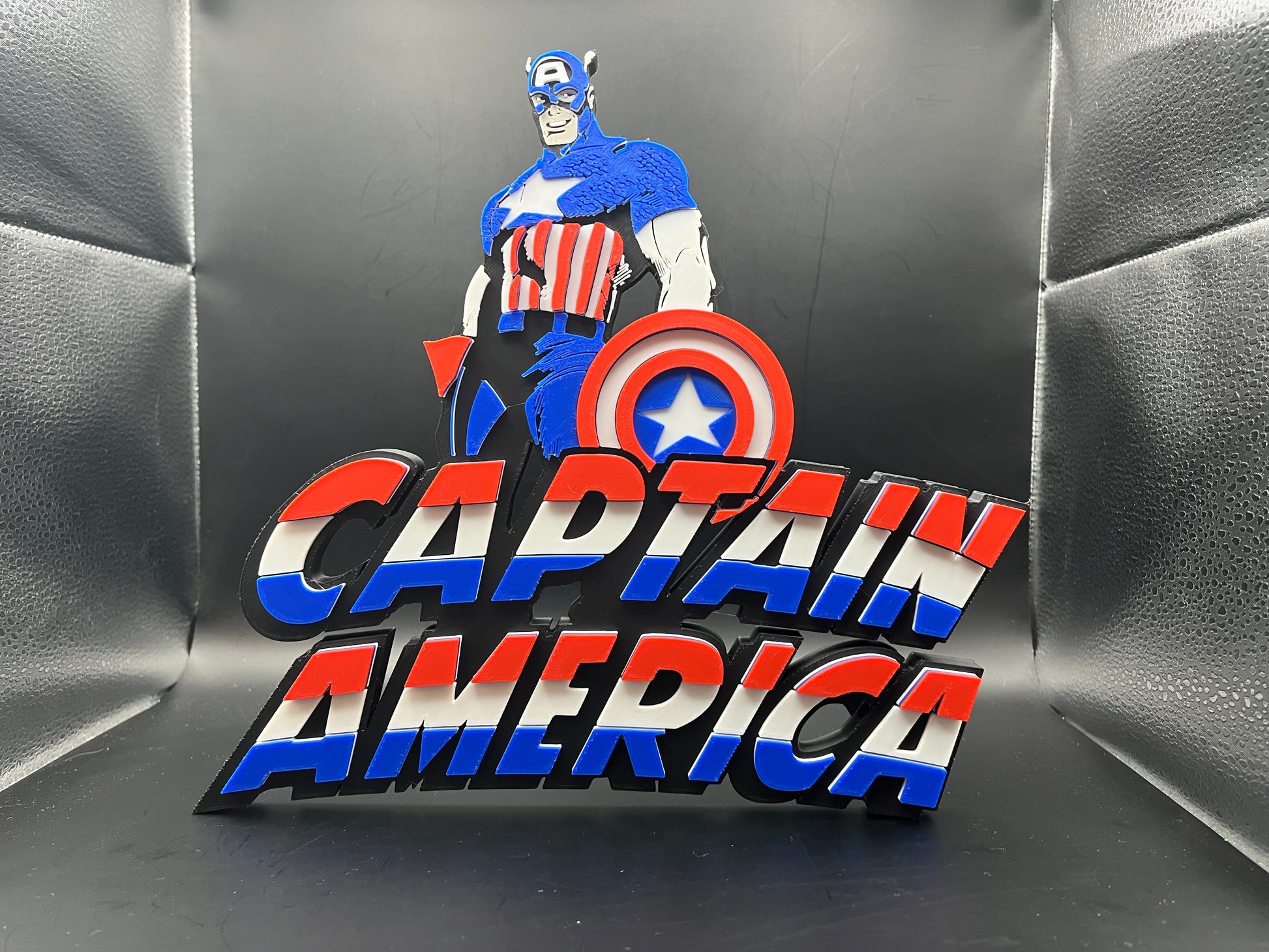 Captain America Logo Sign Display | 3D Wall Desk Shelf Art - UNRIVAL3D