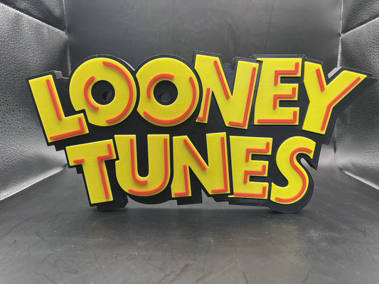 Looney Tunes Logo Sign Display | 3D Wall Desk Shelf Art