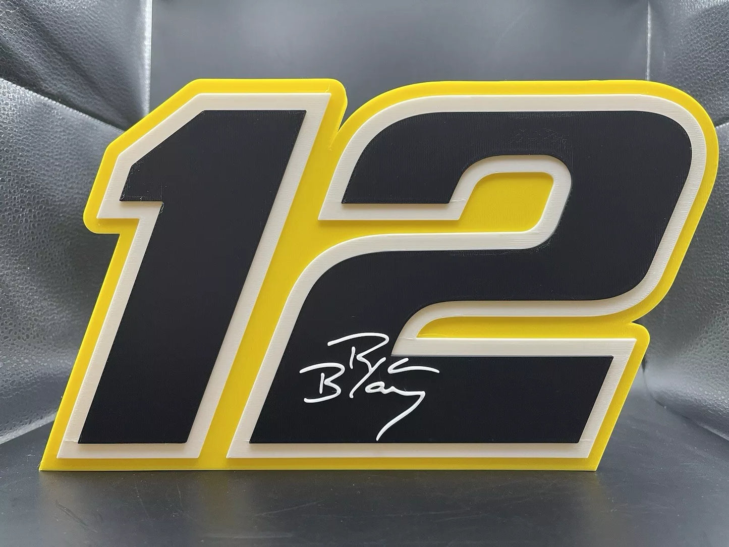 Ryan Blaney 12 Logo Sign Display | 3D Wall Desk Shelf Art