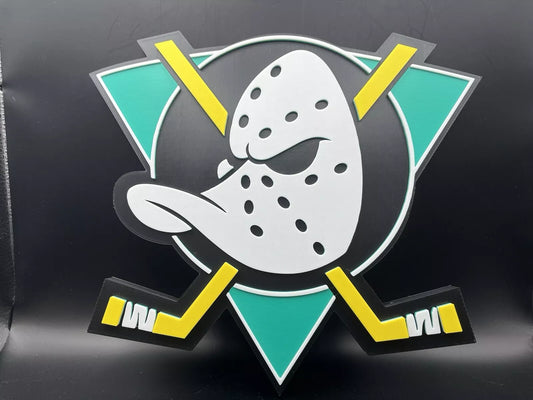 The Mighty Ducks Logo Sign Display | 3D Wall Desk Shelf Art