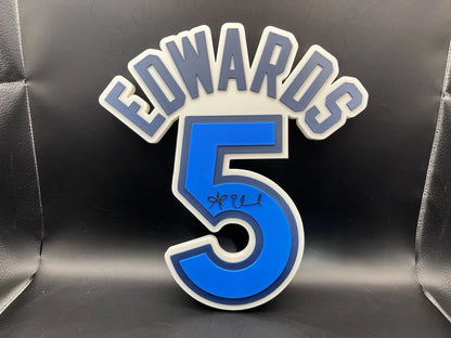 Anthony Edwards 5 Logo Sign Display | 3D Wall Desk Shelf Art