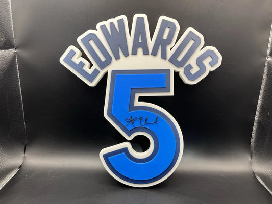 Anthony Edwards 5 Logo Sign Display | 3D Wall Desk Shelf Art