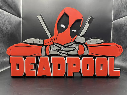 Deadpool Logo Sign Display | 3D Wall Desk Shelf Art