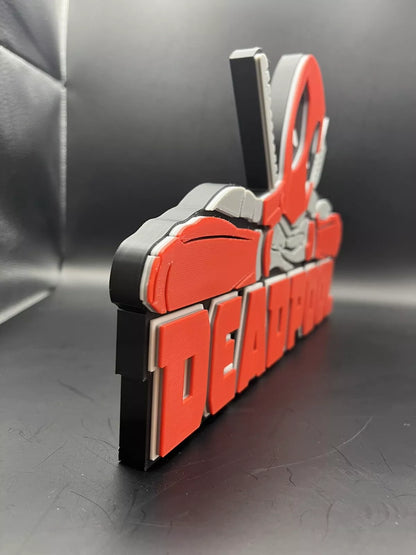 Deadpool Logo Sign Display | 3D Wall Desk Shelf Art