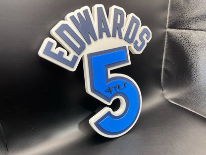 Anthony Edwards 5 Logo Sign Display | 3D Wall Desk Shelf Art