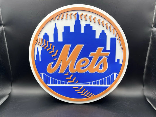 New York Mets Logo Sign Display | 3D Wall Desk Shelf Art