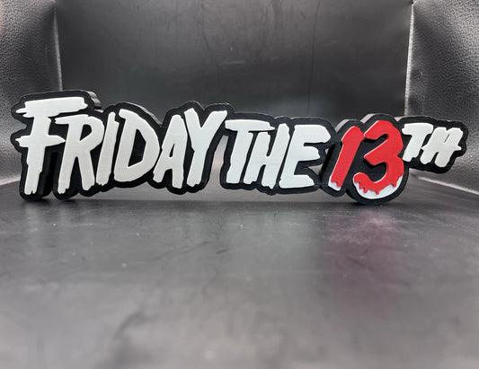 Friday The 13th Logo Sign Display | 3D Wall Desk Shelf Art